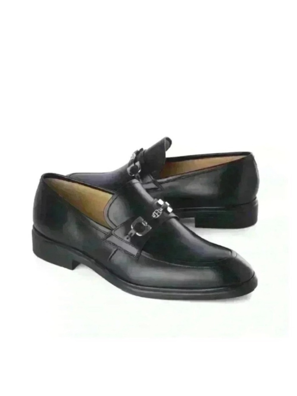 Bally Men's "Cathio" Black Leather Loafer With Horse Bit Buckle U.S. Size 7.5 D